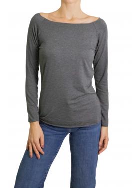 Maglia con scollo a scatoletta con manica lunga 